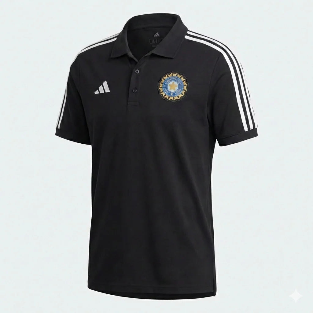 India Cricket Travel Black Polo 2026