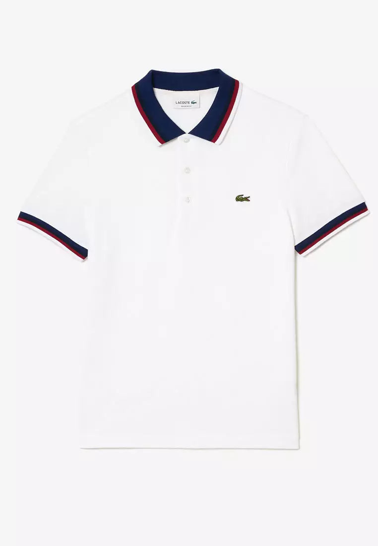 Contrast Collar and Cuff Stretch Polo Shirt
