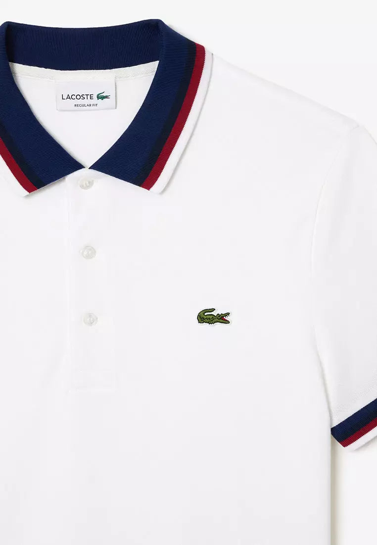Contrast Collar and Cuff Stretch Polo Shirt